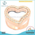 Rose gold design heart shape Bijoux en acier inoxydable pour femmes, bijoux en or et en cristal